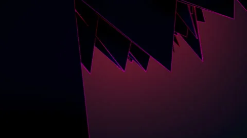 3D futuristic shape of sharp tips with wireframe Video stock 248373994