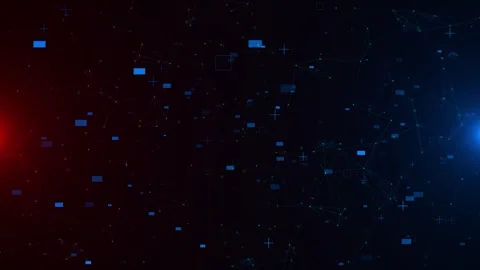 3D Futuristic stream Digital data flow floating particles slow motion bokeh Stock Footage 295215045