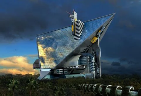 3D Futuristic technologist architecture Stock Illustration
