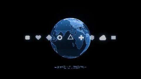 3D futuristic visualisation of metaverse immersive virtual world Stock Footage 246756053