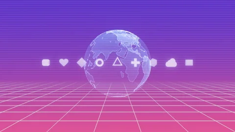 3D futuristic visualisation of metaverse immersive virtual Stock Footage 246809558