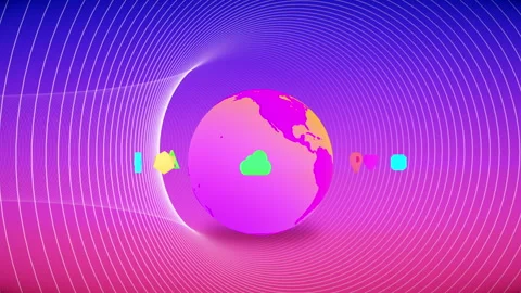 3D futuristic visualisation of metaverse immersive virtual world Stock Footage 247817070