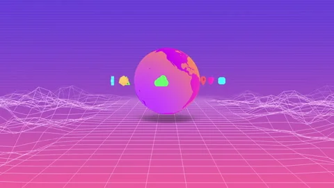 3D futuristic visualisation of metaverse immersive virtual world Stock Footage 248508648