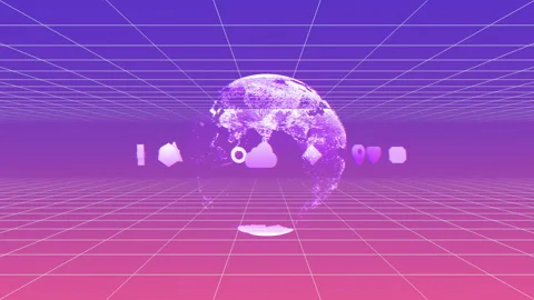 3D futuristic visualisation of metaverse immersive virtual world Stock Footage 250092818