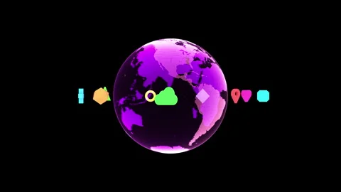 3D futuristic visualisation of metaverse virtual world Stock Footage 252386059