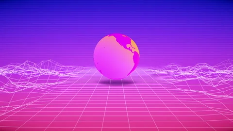 3D futuristic visualisation of metaverse virtual world with endless space Stock Footage 253038888