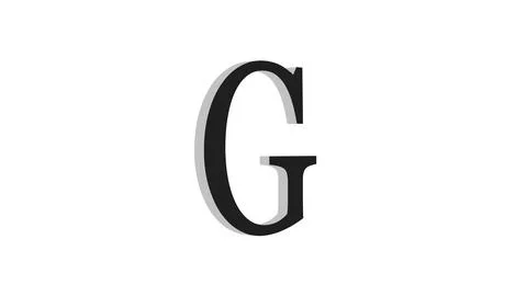 3d G letter logo loopable black color white background Stockillustratie