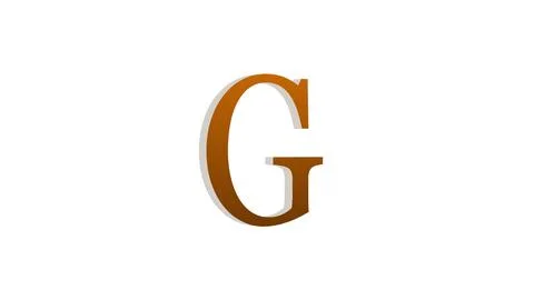 3d G letter logo loopable brown color white background Stock Illustration