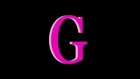 3d G letter logo loopable pink color black background Illustrazione stock