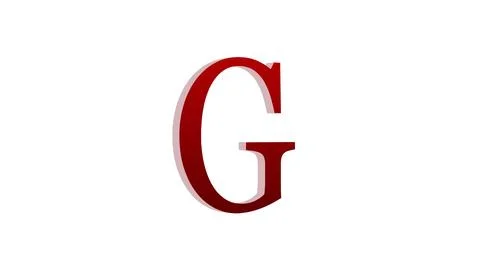 3d G letter logo loopable red color white background 스톡 일러스트