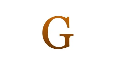 3d G letter logo loopable rotated brown color white background Stock Illustration