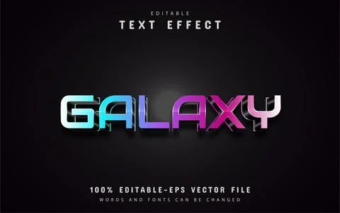 3d galaxy text effect Illustrazione stock