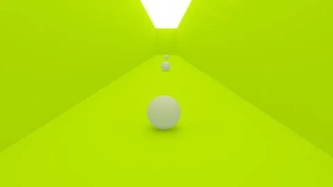 3d gallery concept, green wall Stock Illustration