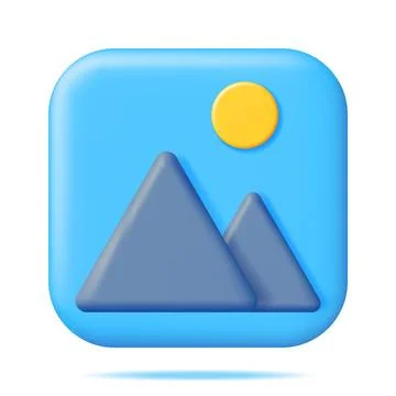 3D Gallery Icon Isolated Stock Illustration