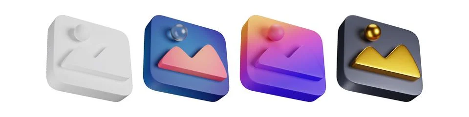 3D gallery sheet packed with stylish picture vectors for corporate branding Ilustración de archivo
