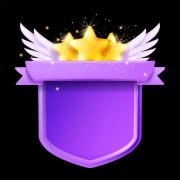 3D game frame UI banner shield, vector victory player award background Stock Illustration