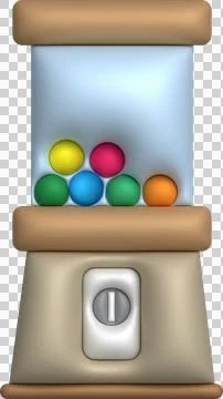 3d game machine ball coin icon Game machine to win items in the ball. Stock Illustration