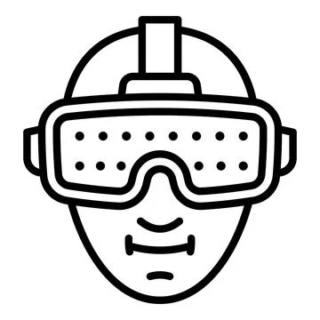 3d game simulation icon, outline style Illustrazione stock