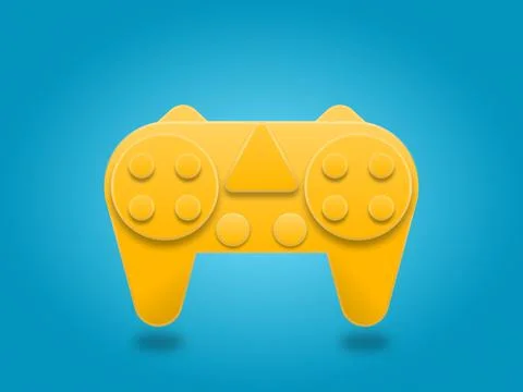 3d gaming console icon isolated on blue background. Stock Illustration