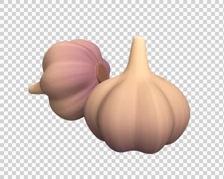 3d garlic isolated on white background. 3d rendering Stock Illustration