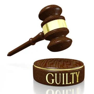 3D gavel, guilt concept Stock Illustration