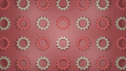 3D Gear Animation Red and Beech Stock Footage 113064559