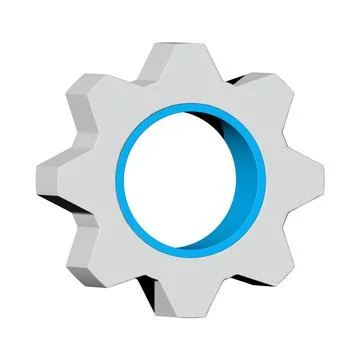 3D gear icon in a circle Stock Illustration