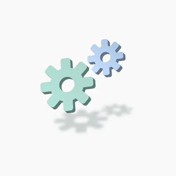 3D Gear icon. Minimal flat design. Cogwheel concept teamwork 스톡 일러스트