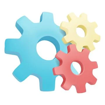 3d Gear Process Automation Icon. Cogwheel Gear, Setting Symbol. 스톡 일러스트