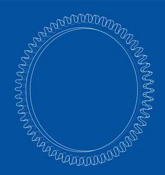 3D gear wheel. Vector rendering of 3d Stock Illustration