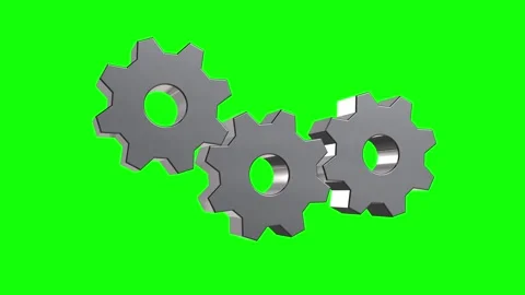 3D Gear Wheels Rotation Animation, Industrial Mechanism on Green Screen Stock Footage 310797210
