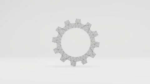 3d gear with a wire-frame texture Stock Illustration