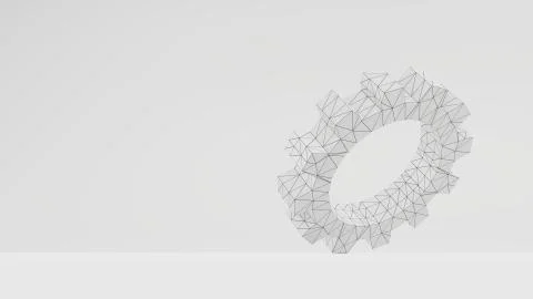 3d gear with a wire-frame texture Stock-Illustration