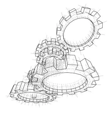3D gears. 3d illustration Stock Illustration