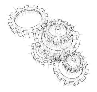 3D gears. 3d illustration Illustrazione stock