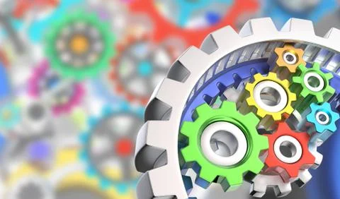 3D gears Stock Illustration