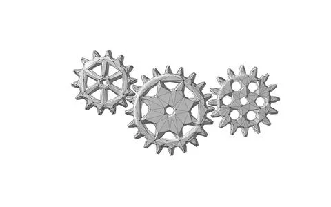 3D gears work progress concept. Wheel industry mechanism engineering teamwork 스톡 일러스트