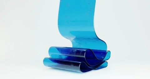 3d gel roll of saturated blue color Stock Footage 333769468