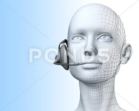 3D generated human head Stock Illustration