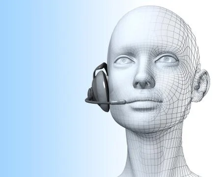 3D generated human head Stock Illustration
