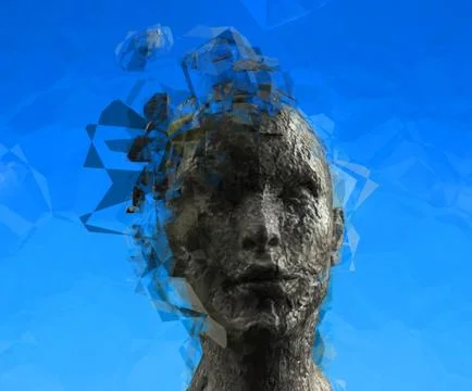 3D generated human head Stock Illustration