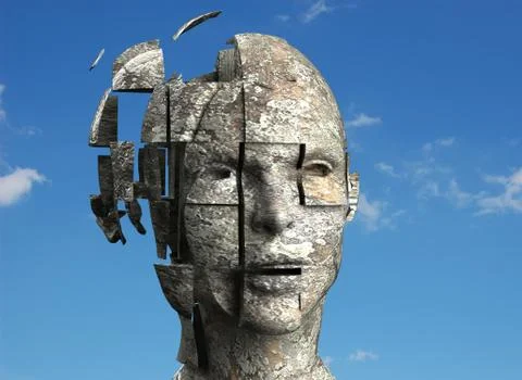 3D generated human head Stock Illustration