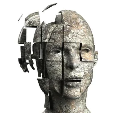 3D generated human head Illustrazione stock