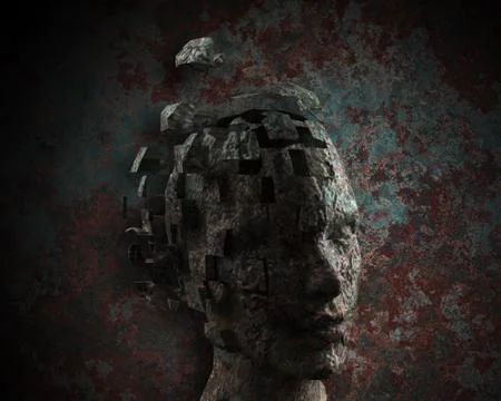 3D generated human head Stock Illustration