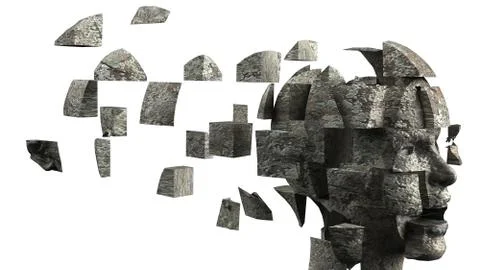3D generated human head Illustrazione stock