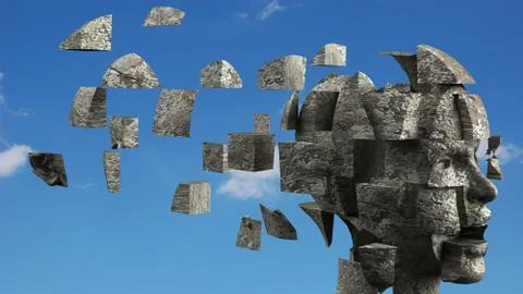3D generated human head Stock Illustration