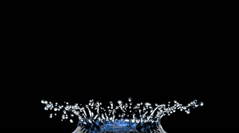 3D generated super slow motion animation of the drop of water splash Видео 62830316