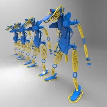 3D generative design of a robot - 3D Illustration Stock Illustration
