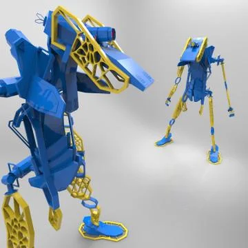 3D generative design of a robot - 3D Illustration Stock Illustration