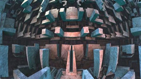 3D geometric background, 3D Labyrinth or Maze イラスト素材